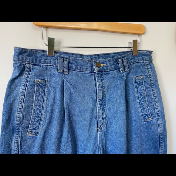 Vintage Balloon Pleated Denim Pants Mom Jeans 90s - Picture 2 of 5